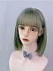 Evahair 2021 New Style Green Bob Short Straight Synthetic Wig with Bangs