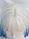 Evahair 2021 New Style Silvery White to Blue Ombre Short Straight Synthetic Wig with Bangs
