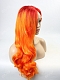 2017 New Fashion-Sunset Orange & Yellow Flame Wavy Long Synthetic Lace Front Wig