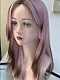 Preorder--2021 New Style Pink and Brown Mixed Color T-Part Long Straight Synthetic Lace Wig with Hime Cut