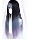 Evahair 2021 New Style Blue to Purple Ombre Color Long Straight Synthetic Wig with Bangs