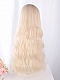 Evahair 2022 New Style Cream Blonde Long Wavy Synthetic Wig with Bangs