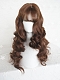 Evahair Brown Long Wavy Synthetic Wig with Wispy Bangs