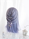 Evahair Blue and Grayish Purple Mixed Color Shoulder-length Straight Synthetic Wig with Bangs