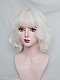 Evahair 2022 New Style Silvery White Short Wavy Synthetic Wig with Bangs
