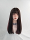 Evahair Brown and Pink Mixed Color Long Straight Synthetic Wig with Bangs