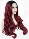 Evahair Fashion Style Cute Wine red Long Wavy Synthetic Wig