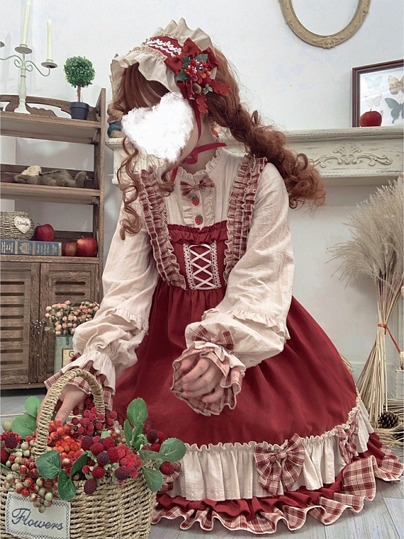 Evahair red ruffle cute lolita dress