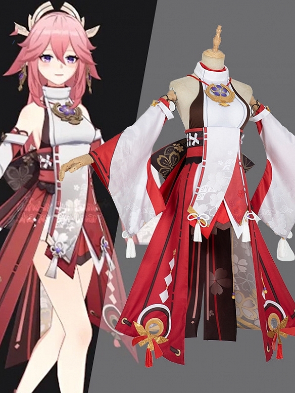 Evahair fashion Genshin Yae Miko cosplay costume