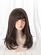 Evahair Cool Brown Medium Length Synthetic Wig with Bangs