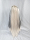 Evahair Cute Black and Blonde Mixed Color Long Straight Synthetic Wig with Bangs