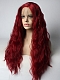 Dark Wine Red with Slight Wavy Style Synthetic Lace Front Wig
