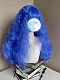 Evahair Halloween Cosplay Blue Medium Wool Roll Synthetic Wig with Bangs