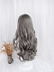 Evahair Grey Long Wavy Synthetic Wig with Bangs