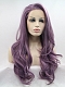 European and American style purple front lace wig long curly hair wig