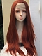 Evahair 2021 New Style Orange Long Straight Synthetic Lace Front Wig