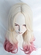 Evahair 2021 New Style Blonde to Pink Ombre Long Wavy Synthetic Wig