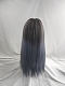 Evahair Grey to Haze Blue Ombre Long Straight Synthetic Wig