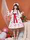 Evahair fashion strawberry printed pink lolita dress JSK