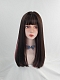 Evahair Brown and Pink Mixed Color Long Straight Synthetic Wig with Bangs