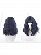 Evahair Dark Blue Medium Length Wavy Synthetic Wig with Bangs