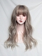 Evahair 2021 New Style Grey Slight Wavy Synthetic Wig with Bangs