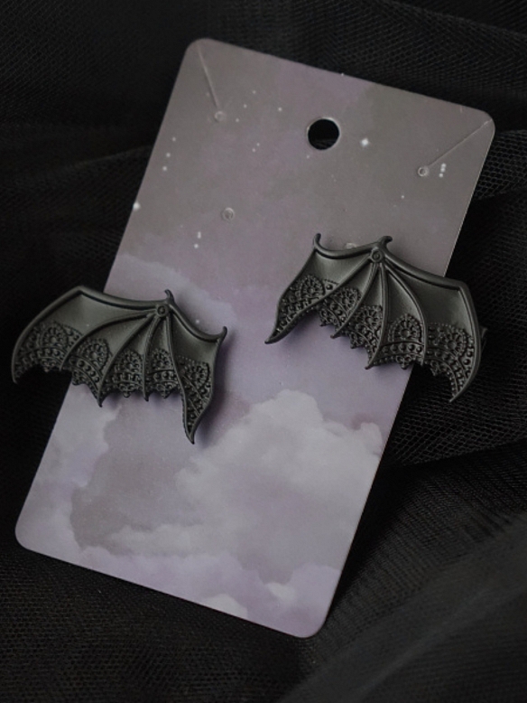 Evahair Gothic Black Bat-Wings Hairpin