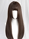 Evahair Lolita Brown Long Straight Synthetic Wig with Bangs