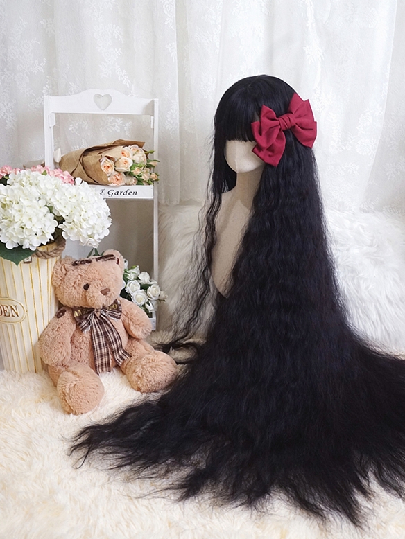 Preorder--Evahair 2022 New Style Black Super Long Synthetic Wig with Bangs