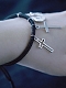 Evahair Gothic Black Cross Pendant Bracelet