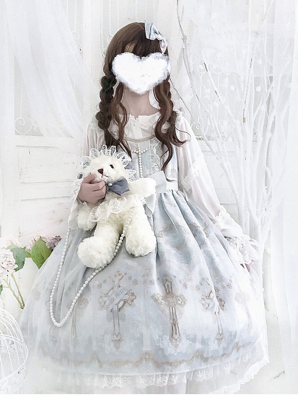 Evahair new style sax lolita dress with big cross bowknot