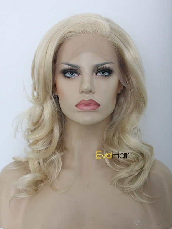 Blonde Bust Length Synthetic Lace Front Wig