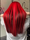 Preorder--Evahair 2021 New Style Red and Hidden Black long Straight Synthetic Wig with Bangs