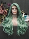 Evahair Green Long Wavy Synthetic Lace Front Wig