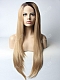 Black T Brown Long Straight Synthetic Lace Front Wig 