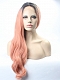 EvaHair Peach Long Wavy Synthetic Lace Front Wig
