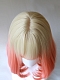 Evahair 2021 New Style Blonde to Sunset Orange Bob Short Straight Synthetic Wig with Bangs