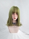 Evahair Green Medium Length Straight Synthetic Wig with Bangs