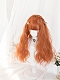 Evahair Orange Long Wavy Synthetic Wig with Bangs