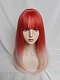 Evahair 2021 New Style Reddish Orange to White Ombre Long Straight Synthetic Wig with Bangs