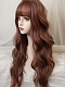 Evahair 2021 New Style Brown Mixed Long Wavy Synthetic Wig with Bangs