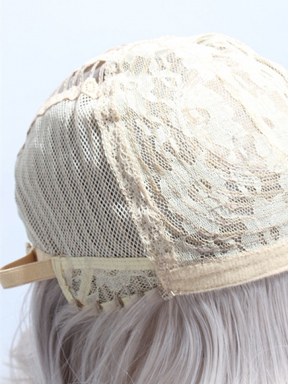 EVAHAIR SHORT PURE GREY WITH BANGS AFFORDABLE WEFED CAP SYNTHETIC WIG