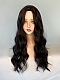 Evahair 2021 New Style Black Long Natural Wavy Synthetic Wig with Side Bangs