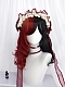 Evahair 2021 New Style Half Black and Half Red Medium Wavy Synthetic Wig with Bangs