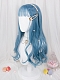 Evahair Haze Blue Long Wavy Synthetic Wig with Bangs