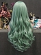 Evahair Green Long Wavy Synthetic Lace Front Wig