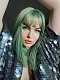 Evahair Light Green Medium Length Straight Synthetic Wig with Bangs