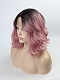 Pink Wavy Lob Synthetic Lace Front Wig