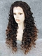 Brown Ombre Long Curly Synthetic Lace Front Wig