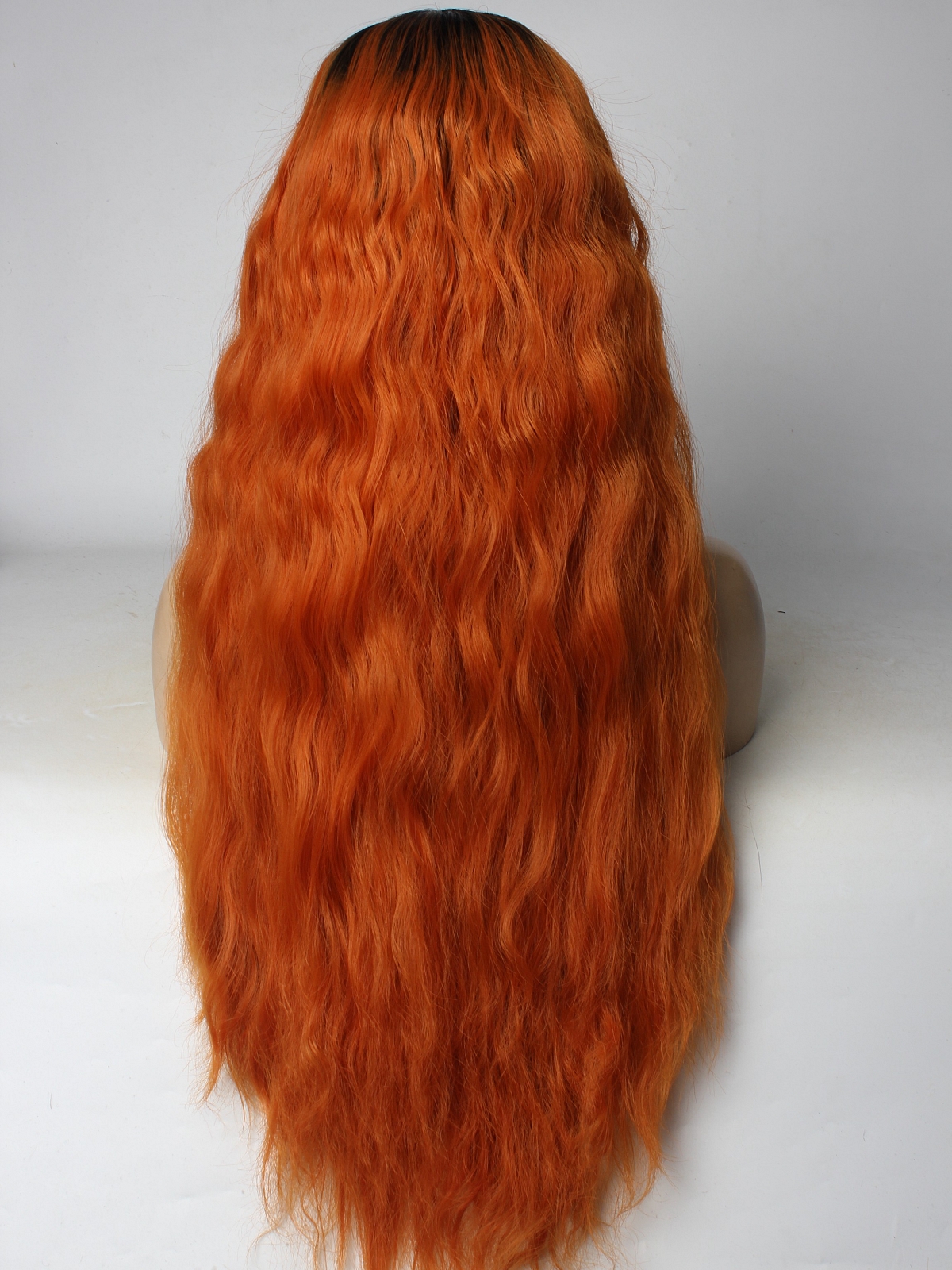 Orange Ombre with Slight Wavy Style Synthetic Lace Front Wig